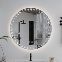Miroir mural de salle de bain moderne rectangle anti-buée miroir lumineux LED haute définition avec interrupteur tactile