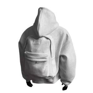 Sweat-shirt à capuche 3D style américain pour <span class=keywords><strong>homme</strong></span>, coupe oversize, épais, veste d'automne au design carré - Product Image 1
