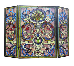 Vitrail de style européen pour cheminée, panneau décoratif 3 pièces de style victorien, écran décoratif traditionnel pour la décoration intérieure - Product Image 5