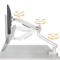 LDT49-C012 bras de moniteur unique en aluminium de qualité supérieure Vesa support de montage bureau PC ordinateur écran support affichage Riser pour bureau à domicile