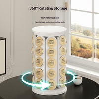 Organisateur de capsules rotatif à 360° exclusif transfrontalier avec logo personnalisé ; support pour 40 capsules de café, emballage en boîte couleur