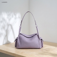 Nouveau Sac à Main Femme 2026 en Cuir Véritable Luxe Vintage Tendance Simple Polyvalent Imperméable Fermeture Éclair Motif Litchi Mode