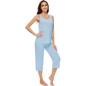 ชุดนอนผู้หญิงขายส่ง เสื้อกล้ามผ้าใยไผ่ วิสโคส ไซส์ S-XXL พร้อมกางเกงขาสั้น - Product Image 2