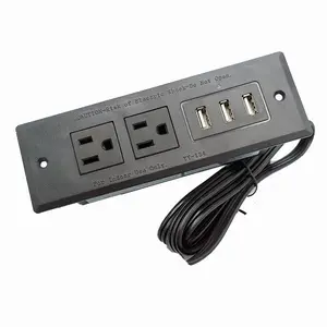 美国标准2USB + 1C 10w台式2A1C多充电端口快速充电20w家具插座插座