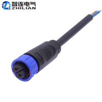 Connecteur de tube étanche en nylon fileté noir, mâle et femelle, 2, 3, 4 broches, M19, avec câble - Prix de gros