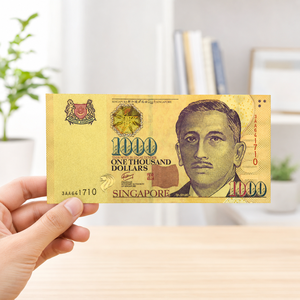 Banconota in oro del dollaro di Singapore, banconote da collezione in lamina d'oro, dimensioni originali, display bifacciale, regalo per collezionisti - Product Image 3