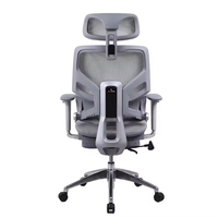 Chaise de bureau ergonomique moderne à dossier haut en maille, pivotante à 360 degrés, avec repose-pieds réglable en hauteur, idéale pour le télétravail - En promotion