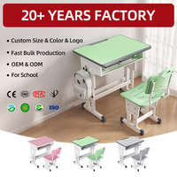 Ensemble table et chaise d'étude réglables pour enfants S70-DLPN, mobilier scolaire pour salle de classe