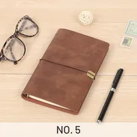 En gros personnalisé A5 marron luxe couverture en cuir cahier Vintage pur cuir Agenda planificateur Journal en cuir cahier Journal