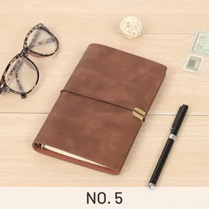 En gros personnalisé A5 marron luxe couverture en cuir cahier Vintage pur cuir Agenda planificateur Journal en cuir cahier Journal - Product Image 6