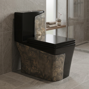 Elongated Designer Color Ceramic One Piece WC Floor Mounted Western Water Closet Toilet Bathroom Commode - Product Image 3