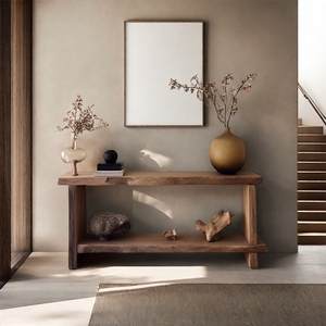 Cổ trang trại mộc mạc sang trọng gỗ dài hẹp tường thay đổi bảng Retro hành lang giao diện điều khiển Bảng - Product Image 2