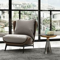 Fauteuil individuel style influenceur nordique, design moderne et minimaliste, en PU, avec mousse haute résilience et peluche, idéal pour balcon et ambiance décontractée