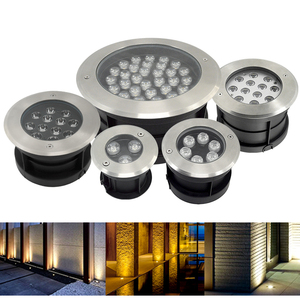 Projecteur encastré au sol en acier inoxydable IP66 3/5/7/9/12/18/24/36W, éclairage LED encastré au sol à intensité variable, lumière souterraine extérieure - Product Image 1