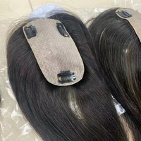 LONGFOR 100% Cheveux Humains Chinois Femmes Topper Base de Soie Cheveux Humains Toupet