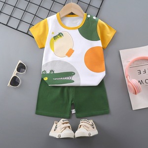 Ensemble deux pièces d'été pour enfants à manches courtes 100% coton Garçons Filles Style décontracté Bébé Fournisseur ODM - Product Image 4