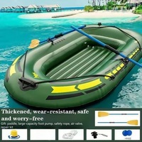 Bote Inflable de PVC Ecológico, Resistente al Desgaste y Reforzado, Kayak para 2 Personas, Balsa para Pesca y Deportes Acuáticos para Uso en Exteriores