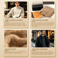 Pull en cachemire de luxe pour homme, col demi-zip, avec empiècements en daim aux épaules, chaud et doux, idéal pour l'hiver, style business décontracté
