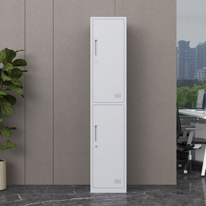 Casier d'armoire en acier à colonne unique avec serrure à clé à deux portes, rangement écologique et résistant à la rouille pour la maison et le bureau - Product Image 1