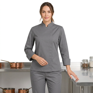 Fournisseur d'uniformes de cuisine, veste de chef en coton à manches longues, unisexe, vêtements de travail pour restaurant et hôtel, respirant, fabrication sur mesure - Product Image 1