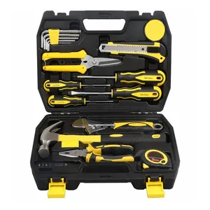 Hot Selling Tool Set General Household Hand Tool Kit with Plastic Toolbox Storage Case Box Hand Tool Set