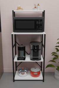 Organizador de Cocina, Soporte para Horno de Microondas, Resistente al Agua, Duradero, de Tablero de Aglomerado y Metal, Fácil de Instalar, Estante de Almacenamiento Portátil - Product Image 4