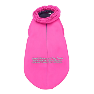 Petite veste imperméable pour chien, rose chaud, taille 2XL, gilet de sport, cordon de serrage réglable, vêtements pour animaux de compagnie - Product Image 1