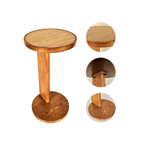 Table d'appoint ronde moderne en bois massif, design minimaliste, durable et facile à nettoyer pour le salon, la chambre à coucher, la décoration de la maison