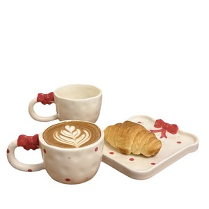 Taza y Platillo de Porcelana con Relieve de Oso Pintado a Mano, Estilo Vintage Francés, Forma de Arco, 220 ml, para Té de la Tarde, Postre, Platos para Pan - Product Image 6