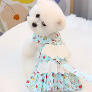Wholesale cute angel wing dress chihuahua puppy dog harnesses and leash