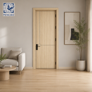<span class=keywords><strong>Porte</strong></span> intérieure WPC à grain <span class=keywords><strong>de</strong></span> bois naturel, motif cercle croisé, design minimaliste pour <span class=keywords><strong>chambre</strong></span> moderne, hôtel, villa, hôpital - Product Image 2