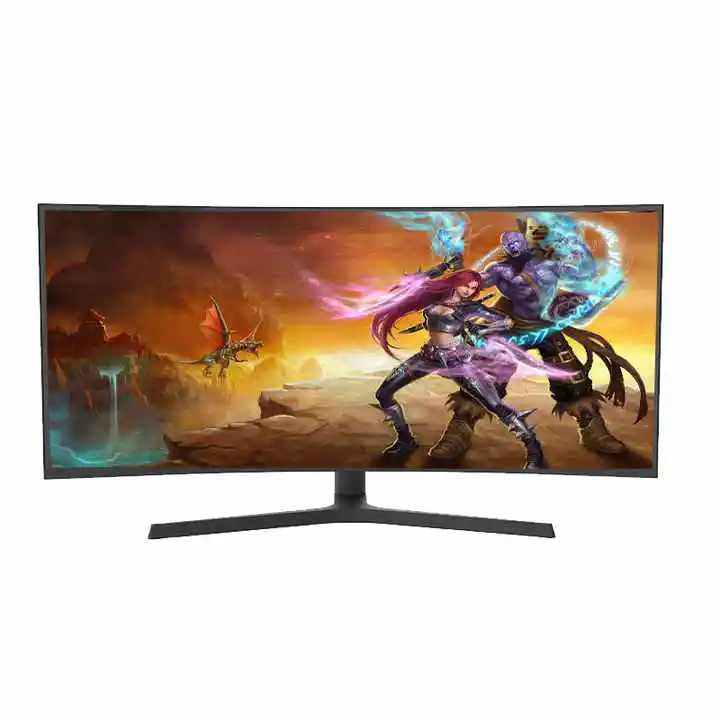 34 인치 Lcd 모니터 144hz 165 Hz 4k 컴퓨터 디스플레이 Rgb 라이트 바 게임 곡선 스크린 모니터