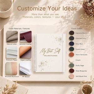 Agenda <span class=keywords><strong>de</strong></span> bien-être personnalisé avec reliure spirale en PU texturé blanc, dorure à chaud, avec bande élastique, pour 2026 et 2027 - Product Image 5