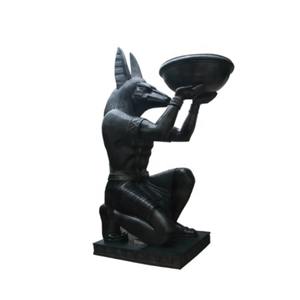 Antike ägyptische Kunst Anubis – Gehärtete afrikanische Kunstharz-Skulptur, Werwolf Anubis Hund-Katze-Gott-Figuren - Product Image 5