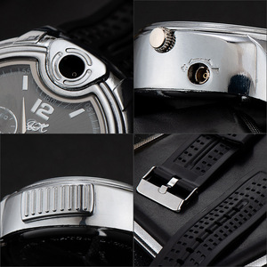 MZ805 <span class=keywords><strong>Montre</strong></span> et <span class=keywords><strong>Briquet</strong></span> 2-en-1 Créatifs pour Hommes, en Métal, avec Flamme et Gaz Butane, Fabriqués à Wenzhou, Cadeau Personnalisé - Product Image 3