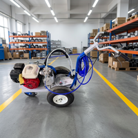 Machine de marquage routier à peinture froide sans air avec moteur essence 6,5 CV et pompe à diaphragme haute pression 4 L/min