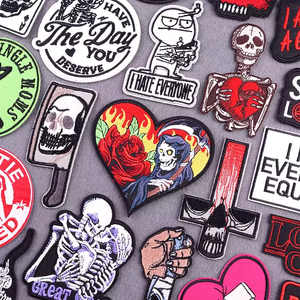 All'ingrosso occhi amore teschio Punk gotico cucire su ferro su ricamo toppe Design personalizzato toppe di alta qualità per l'abbigliamento - Product Image 4