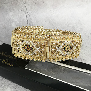Nouvelle arrivée, robe <span class=keywords><strong>caftan</strong></span> chic marocaine avec <span class=keywords><strong>ceinture</strong></span> ornée de strass verts et rouges, <span class=keywords><strong>ceinture</strong></span> de bijoux de mariage <span class=keywords><strong>pour</strong></span> femmes - Product Image 4