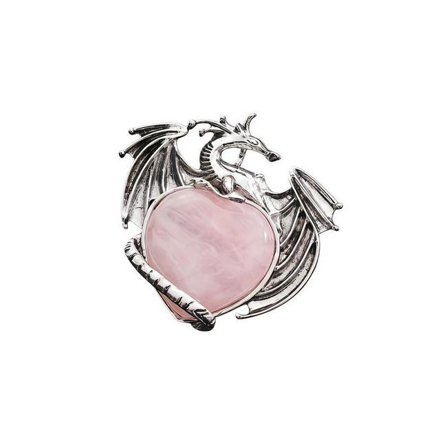Hot Dragon Heart Natural Stone Pendant Vintage Crystal Punk Charm Halloween Pendant for Necklace Making Wholesale
