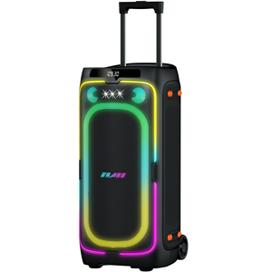 Nouvelle Enceinte de Fête à Roulettes <span class=keywords><strong>Double</strong></span> 8 pouces 140W, Système Audio Portable Boombox avec Fonction Karaoké 130 - Product Image 3