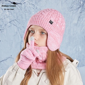 <span class=keywords><strong>Ensemble</strong></span> de gants d'hiver pour enfants en extérieur épais et chaud doublé de polaire et coupe-vent pour la protection des oreilles des garçons et des filles. - Product Image 3