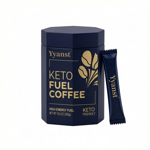 Café Instantáneo Keto Fuel OEM, Alta Energía, Bajo en Carbohidratos, Cetosis, Control de Peso, Suplemento para la Vitalidad Masculina, 300g, Envase Hexagonal en Sobres - Product Image 1