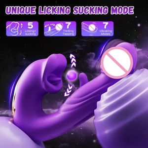 U-Shaped Três-em-Um Multi-Funcional Dildo Patting & <span class=keywords><strong>Sex</strong></span> Toys com Chupando & G-Spot Vibrações - Product Image 6