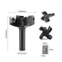 Fresa de 4 filos indexable para romper placas, para carpintería manual y de fresado, para ranurado y limpieza de fondo