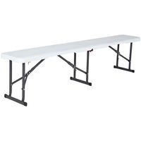 Banquet de jardin intérieur de bonne qualité, banc pliable moderne et écologique de 6 pieds en plastique et demi de 6 pieds