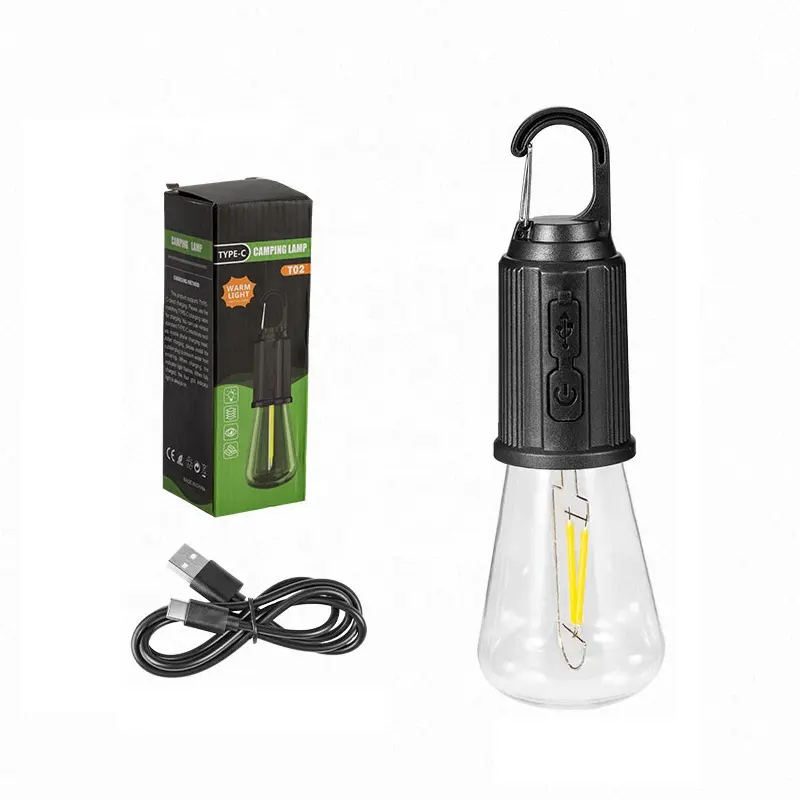 Factory Wholesale Camping Lantern With 3 Lighting Modes Hanging Tent Light Bulbs With Clip Hook For Camping