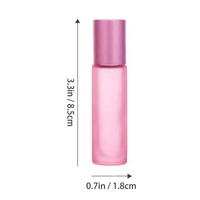Flacon à bille en cristal pour attar, déodorant, huile essentielle, gloss à lèvres, rose givré, style arabe