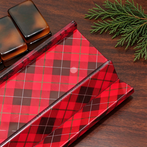 Supporti e Spingitori per Mahjong Americano, 20 Pollici, in Acrilico Rosso Tartan Steward, Tema Festivo per Allestimento Tavolo e Intrattenimento - Product Image 4