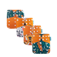Happyflute 4 pièces/paquet de couches de poche réutilisables couches lavables en gros pour bébés couches lavables pour bébés Services personnalisés disponibles