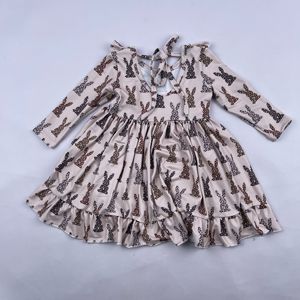 Qingli fille vêtements Plaid petites filles <span class=keywords><strong>robe</strong></span> à manches longues automne <span class=keywords><strong>robe</strong></span> <span class=keywords><strong>3</strong></span> ans à <span class=keywords><strong>4</strong></span> ans jaune plein enfants motif décontracté - Product Image 2
